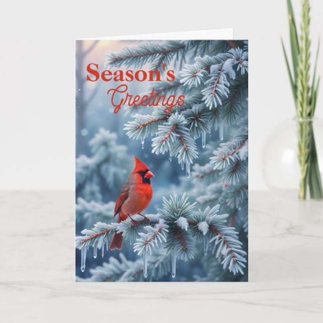 Season's Greetings Folded Greeting Card (Front)
