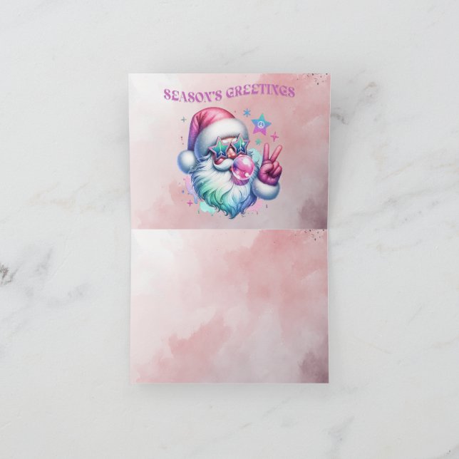 SEASON'S GREETINGS Folded Holiday Card (Inside)