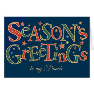 Season's Greetings for Fiancee Red Green Polkas