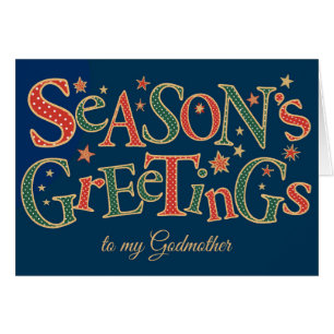 Season's Greetings for Godmother Red Green Polkas