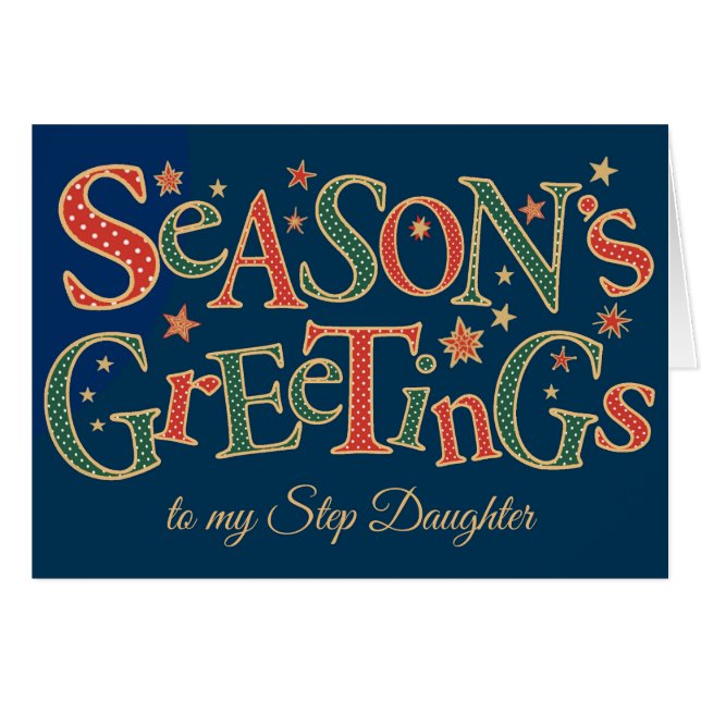 Season's Greetings for Step Daughter Polkas (Front Horizontal)