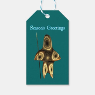 Season's Greetings - Fractal Inuit Hunter Gift Tags