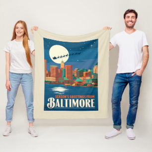 Season's Greetings from Baltimore Fleece Blanket