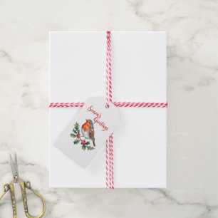 Season's Greetings From Cheerful Robin Gift Tags