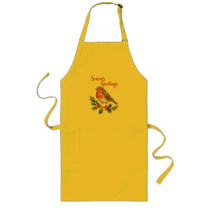 Season's Greetings From Cheerful Robin Long Apron