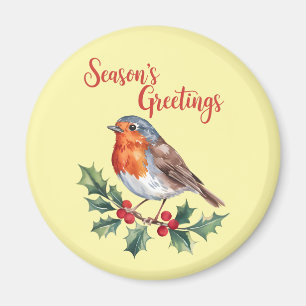 Season's Greetings From Cheerful Robin Magnet