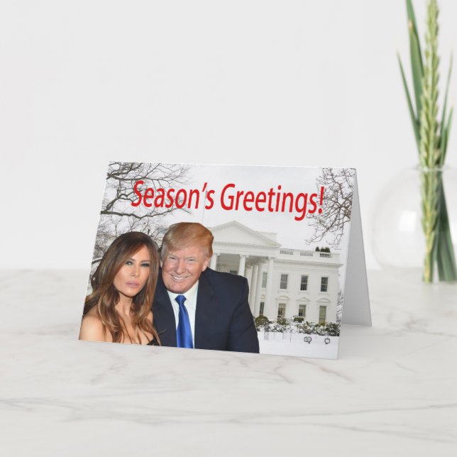 Season's Greetings from Donald and Melania Holiday Card (Front)