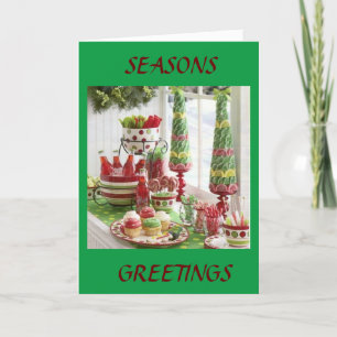 SEASONS GREETINGS FROM OUR HOUSE TO YOUR HOUSE HOLIDAY CARD