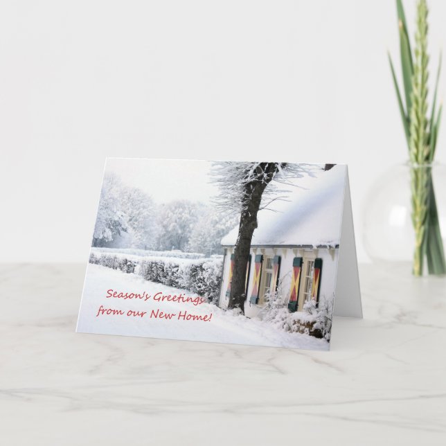Season's Greetings from our new home - new address Holiday Card (Front)