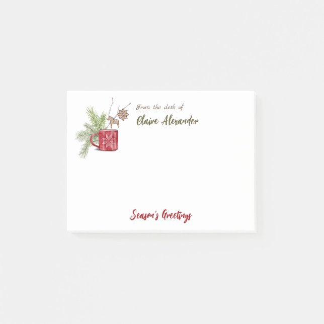 Seasons Greetings From The Desk Of Holiday Sticky  Post-it Notes (Front)