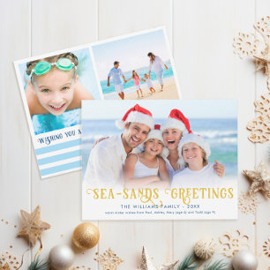 Seasons Greetings Funny Beach Holiday Card