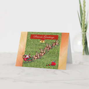 Season's Greetings gardener lawn care landscape Holiday Card
