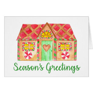 Season's Greetings Gingerbread house