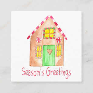 Season's Greetings Gingerbread house Enclosure Card
