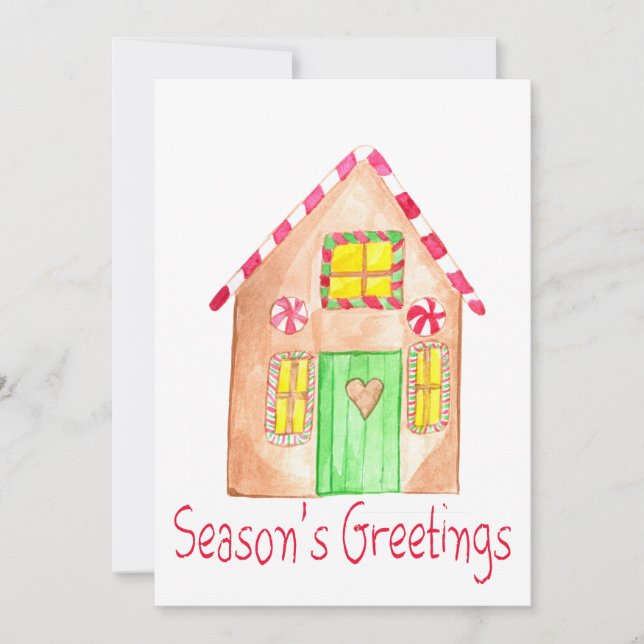 Season's Greetings Gingerbread house Invitation (Front)
