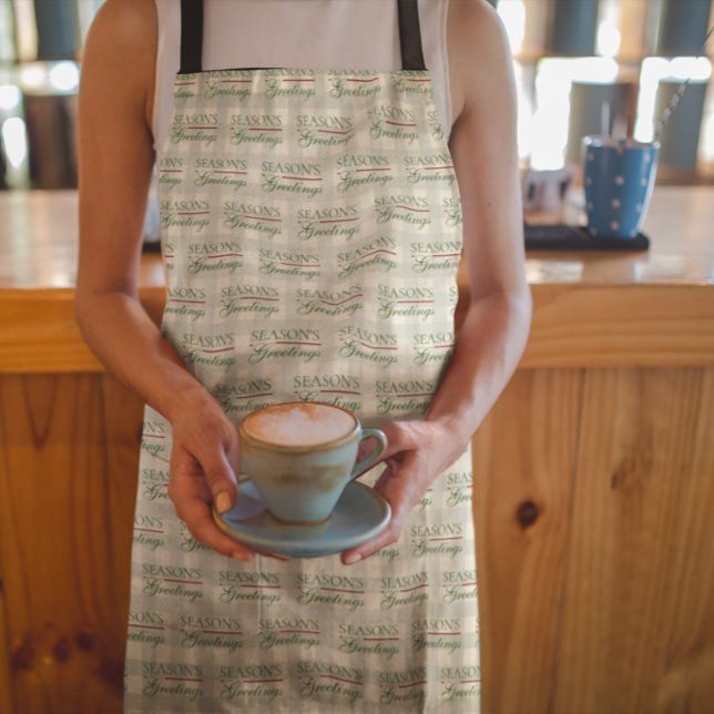 Season's Greetings Gingham Christmas Apron (Creator Uploaded)