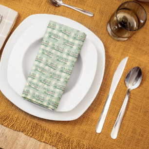 Season's Greetings Gingham Christmas Tea Towel