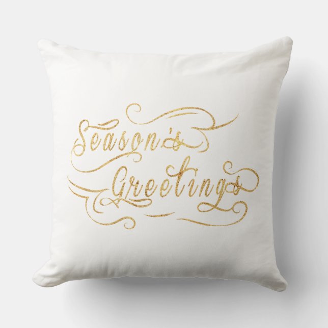 Seasons Greetings (GOLD) Cushion (Front)