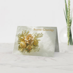 Seasons Greetings Gold Photo Card by Janz