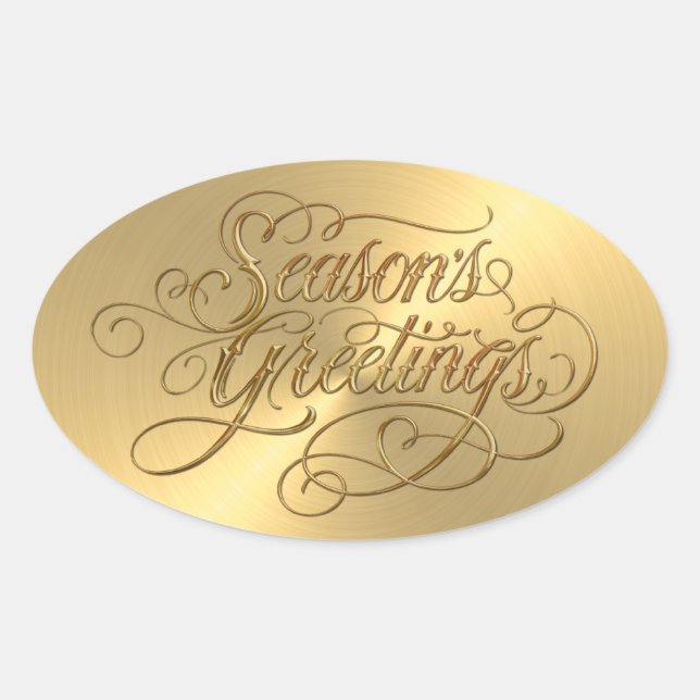Season's Greetings Gold Sticker Embossed Look (Front)