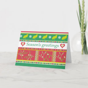 Season's Greetings graphic christmas greeting card