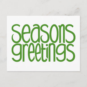 Seasons Greetings Green Postcard