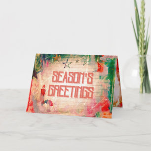 Season's Greetings Grunge Style Christmas Card