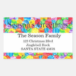 Season's Greetings handpainted watercolor sticker