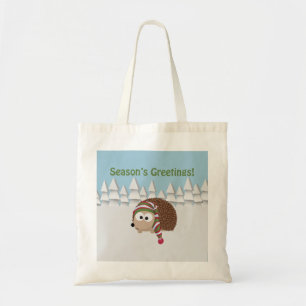 Season's Greetings Hedgehog Tote Bag