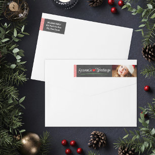 Season's Greetings Holiday Photo   Wrap Around Label