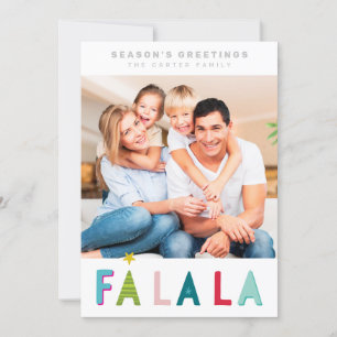 SEASON'S GREETINGS holiday quote falala typography Card