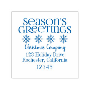 Seasons Greetings Holiday Return Address Self-inking Stamp