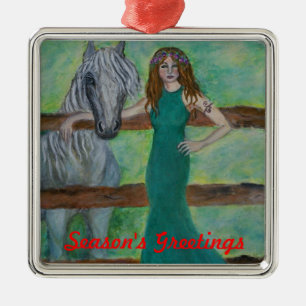 Season's Greetings Horse Ornament