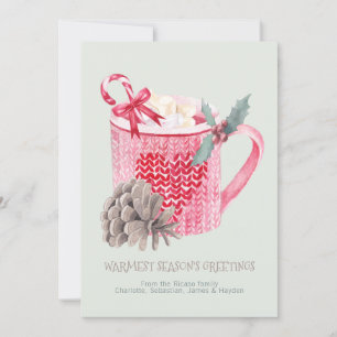 Seasons Greetings Hot Chocolate And Marshmallows Holiday Card