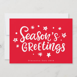 Seasons Greetings in white text Holiday Card