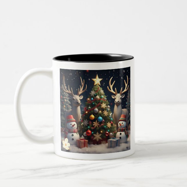 "Season's Greetings Joy" Two-Tone Coffee Mug (Left)