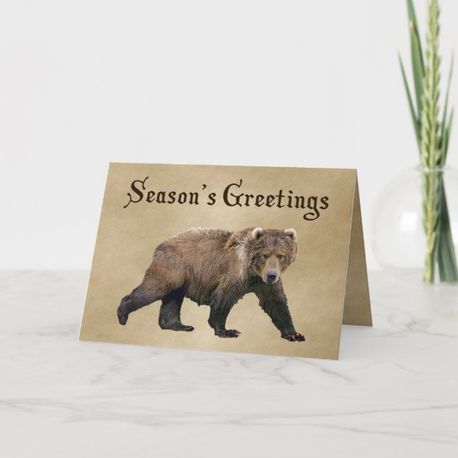 Season's Greetings - Kodiak Bear Holiday Card (Front)