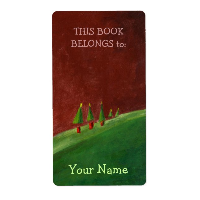 Season's Greetings Landscape Bookplate Label (Front)