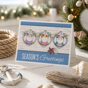Season's Greetings (Life Preservers) Christmas Hol Holiday Card