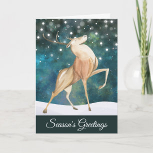 Season's Greetings Majestic Buck Christmas Deer Holiday Card