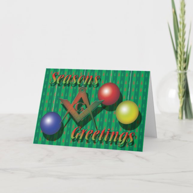 Seasons Greetings Masonically Holiday Card (Front)