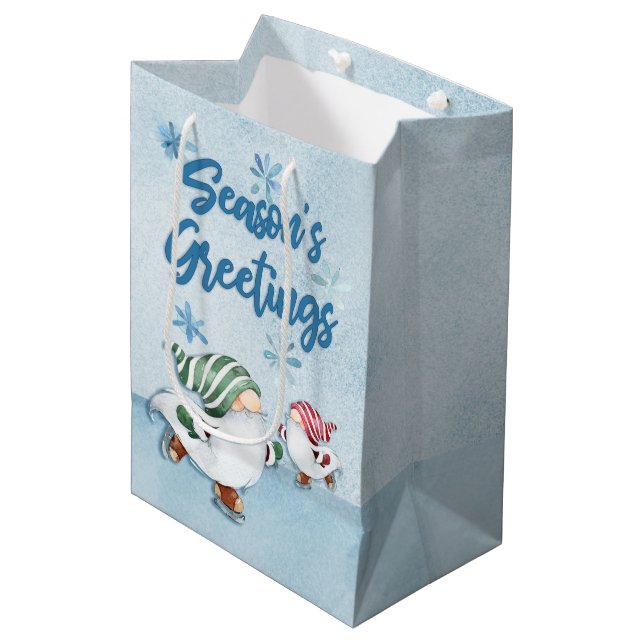 Season's Greetings Medium Gift Bag (Front Angled)