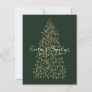 Season's Greetings Modern Elegant Christmas Tree Holiday Card