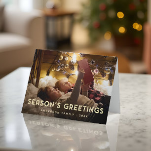 Season's Greetings Modern Simple Typography Holiday Card