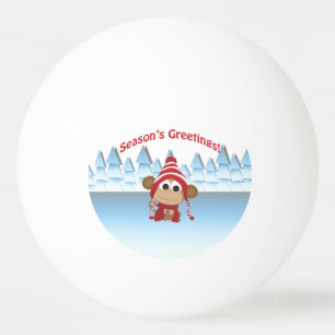 Season's Greetings!  Monkey Ping Pong Ball