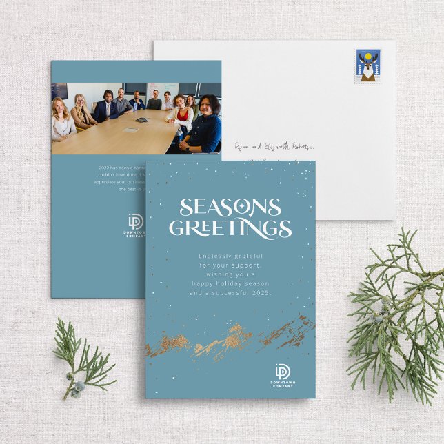 Seasons Greetings Mountain Business Holiday Card (Creator Uploaded)
