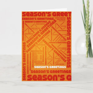 Season's Greetings orange typographic design Holiday Card