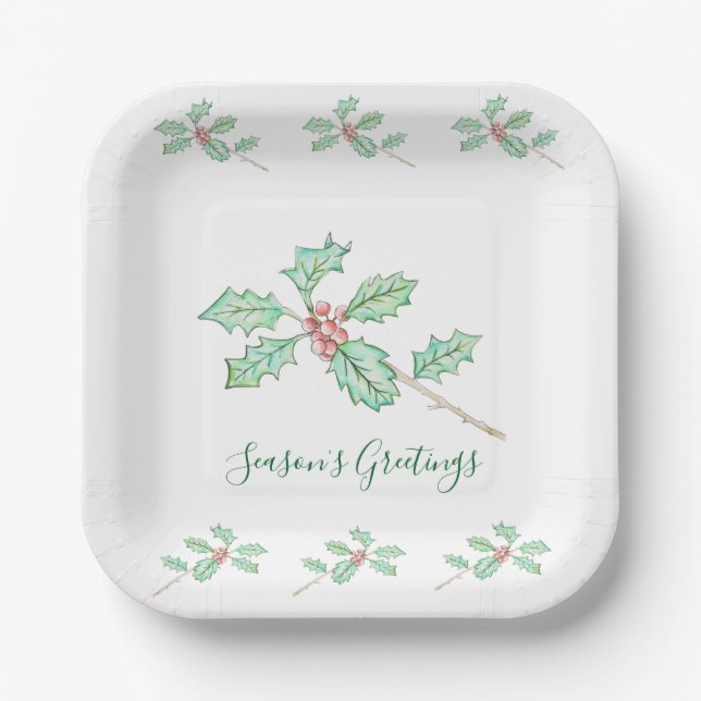 Season's Greetings Paper Plate (Front)