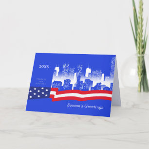 Season's Greetings. Patriotic Design Custom Year Holiday Card