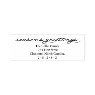 Seasons Greetings Personalised Holiday Self-inking Stamp
